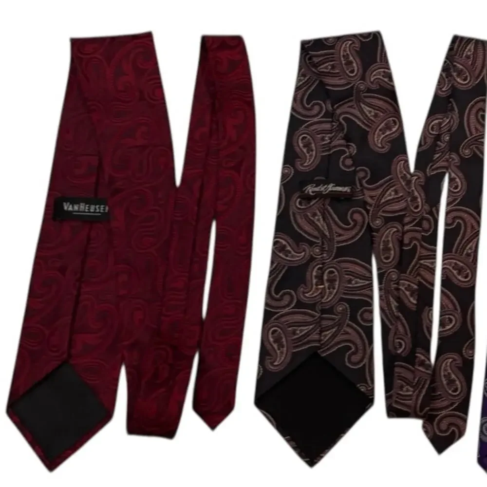 Lot of 4 Paisley Print Tie ROUNDTREE DON LOPER VAN HEUSEN